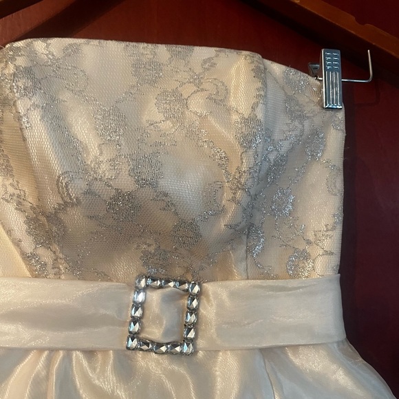 Vintage Jessica McClintock Gunne Sax Sz 1 Ivory Strapless Tiered Dress Belt - Picture 4 of 7